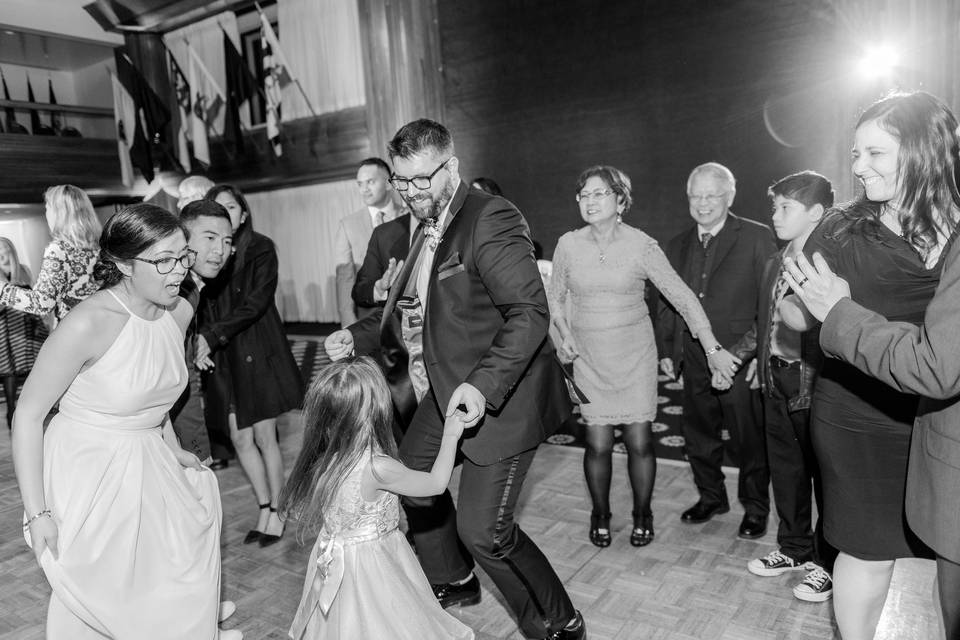 Guests dancing