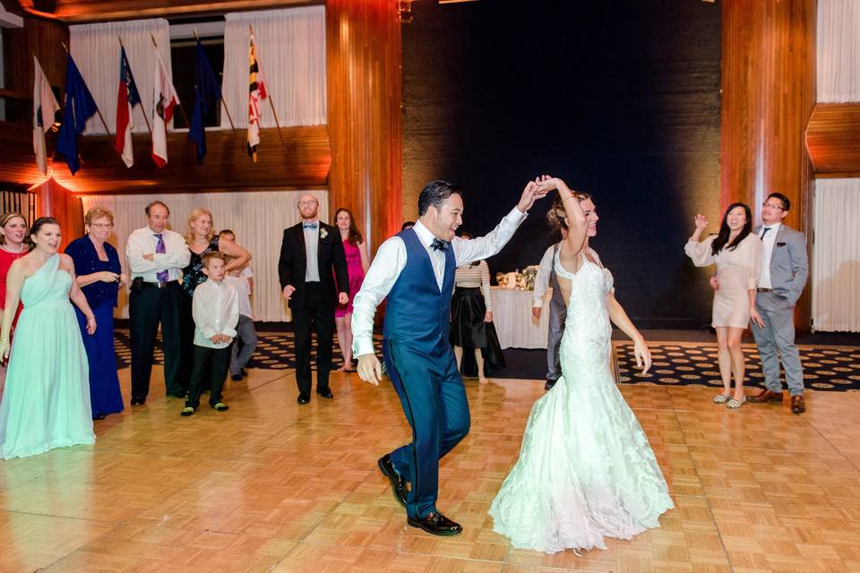 Guests dancing