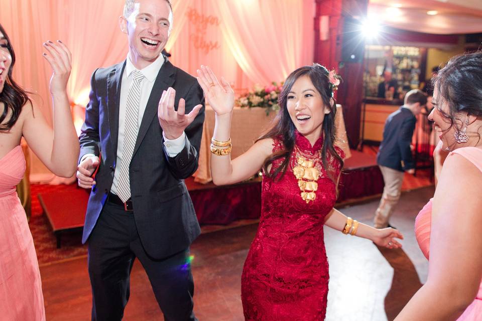 Bride with the guests