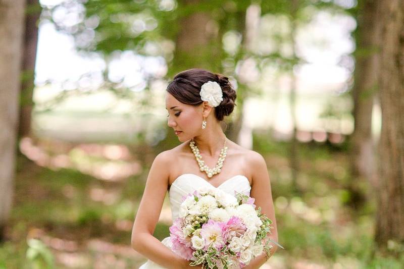 Bride and her bouquet