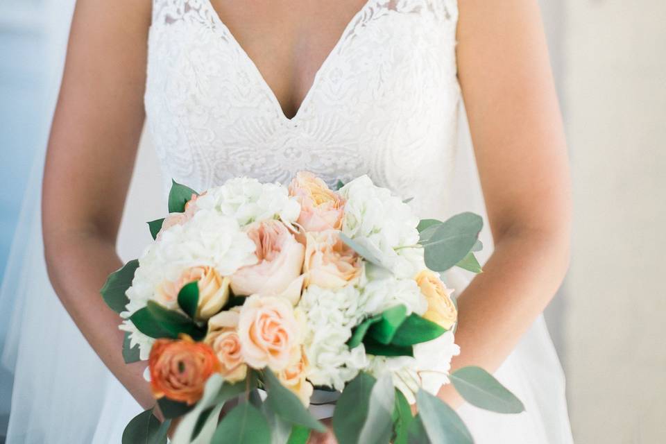 Bride holding her bouquet