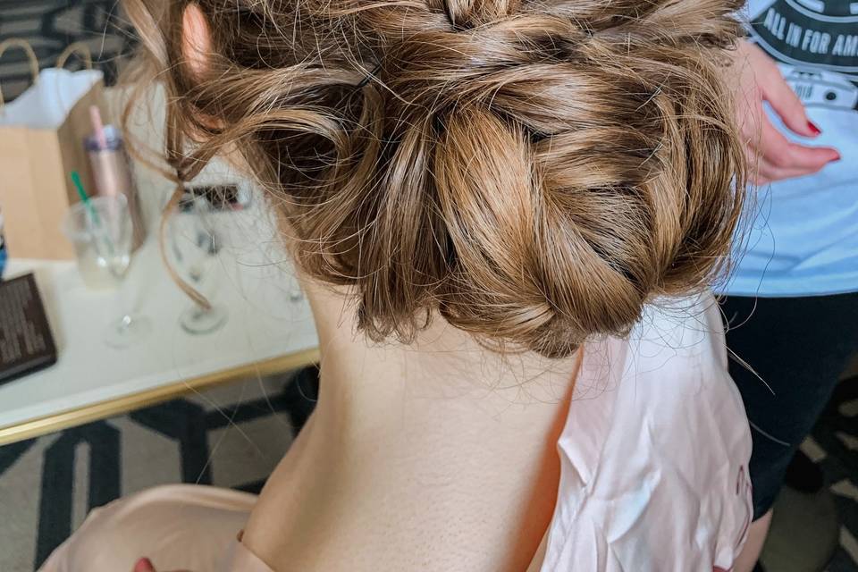 Updo fishtail hair