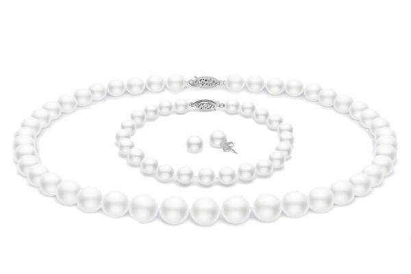Full Set of White Freshwater Pearl Jewelry