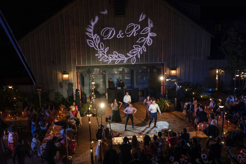 Couple photo in orchard
