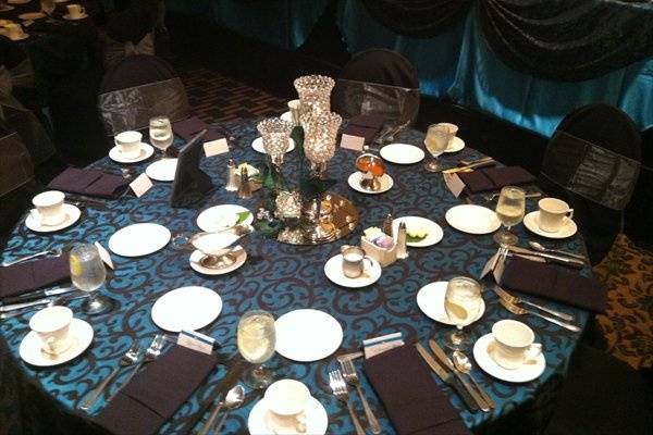 Blue table cloths