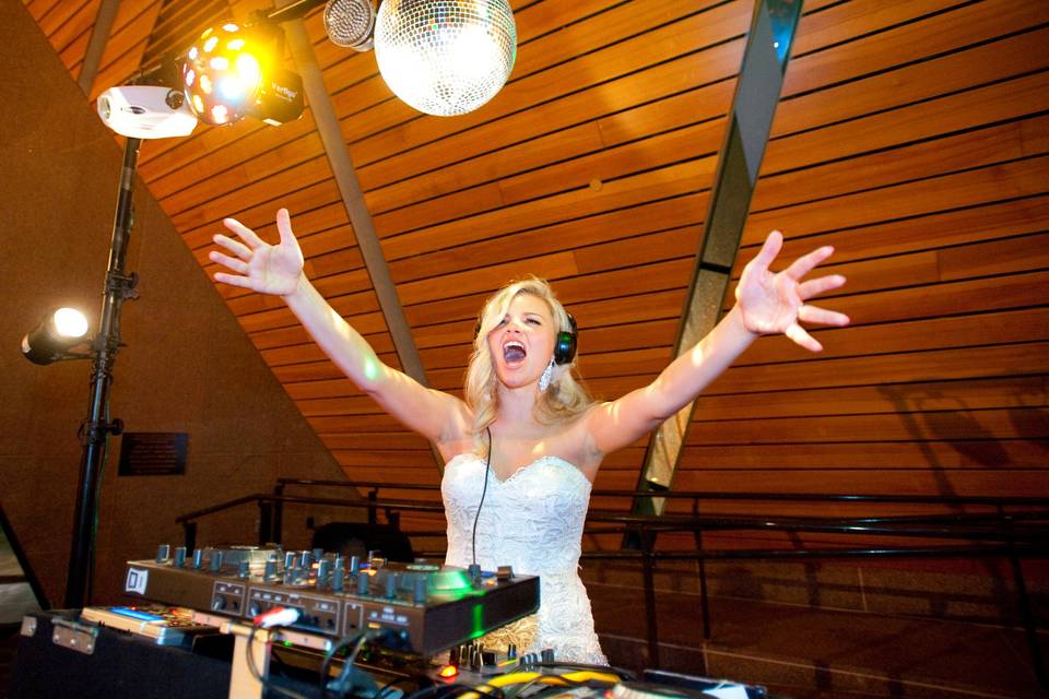 Bride as DJ