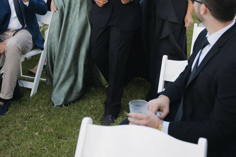 Walking down aisle