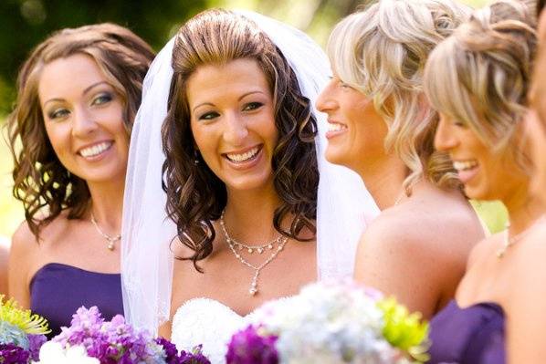 Bride and bridesmaids