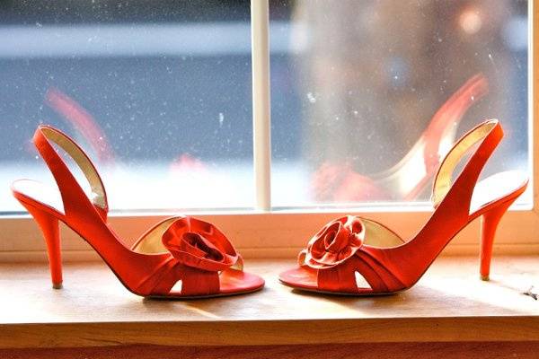 Red wedding heels