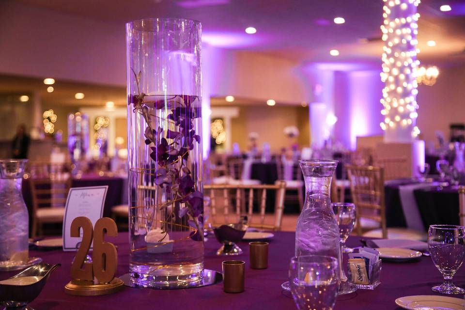 quinceanera hall decorations purple