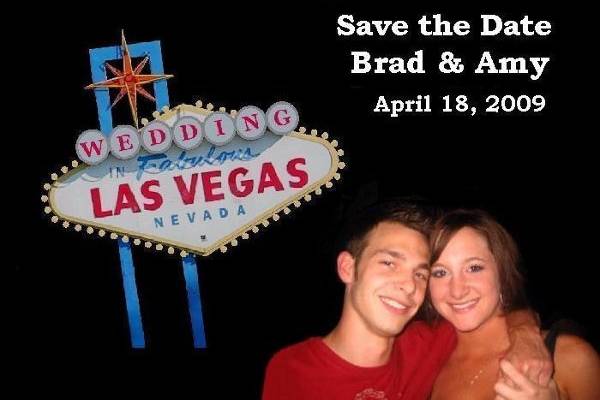 Brad & Amy Las Vegas Save the Date Wedding Magnet!