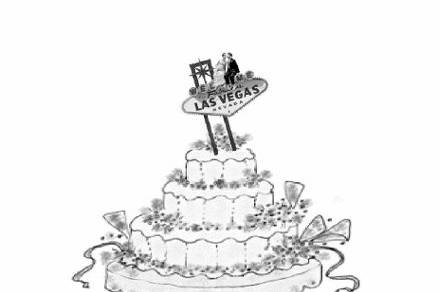 Married in Vegas Wedding Cake