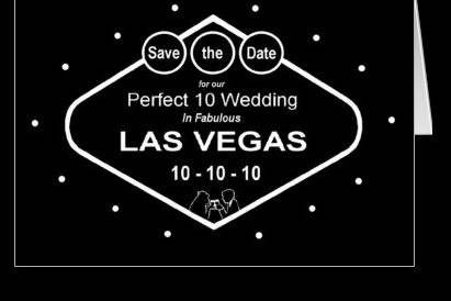 Save the Date 10 10 10 Las Vegas Wedding Card