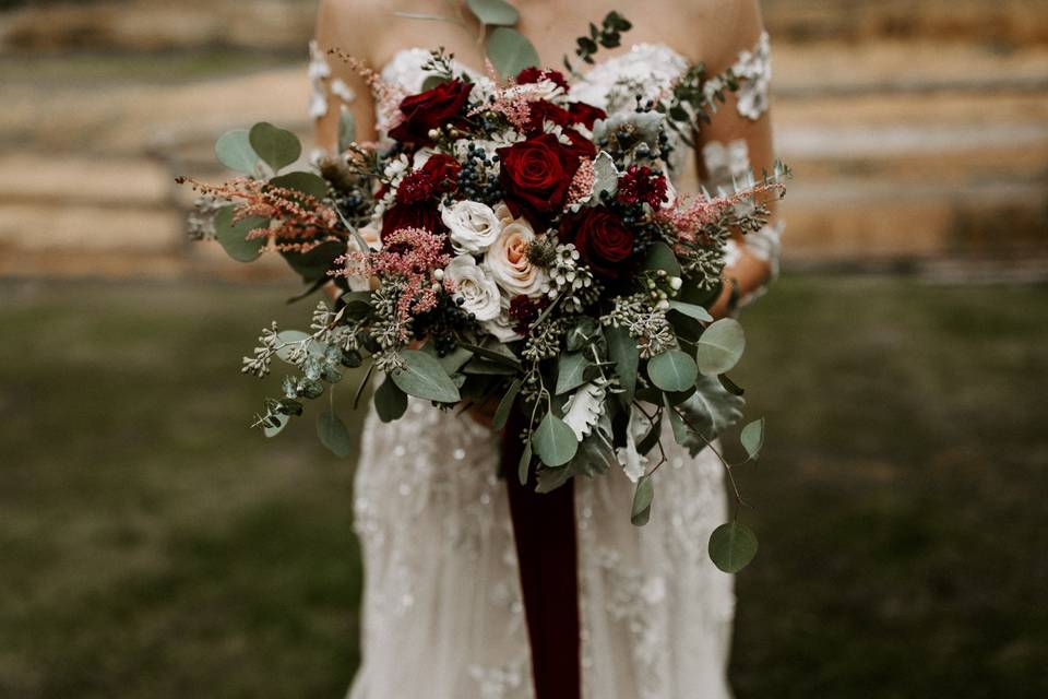 Merlot Hues Bridal Bouquet