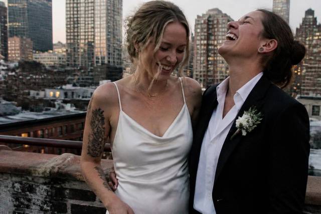 City rooftop laughter, NYC