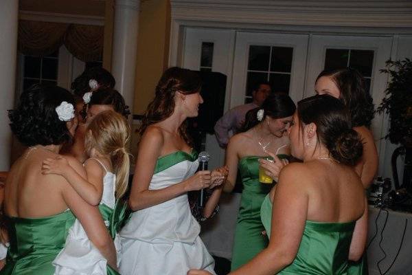 BRide and bridesmaids at the dance floor