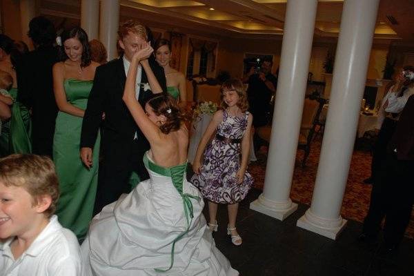 Bride having fun