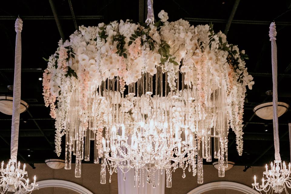 Crystal Chandeliers and Drapey