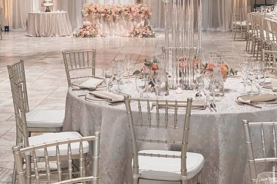 Crystal Chandeliers & Drapery