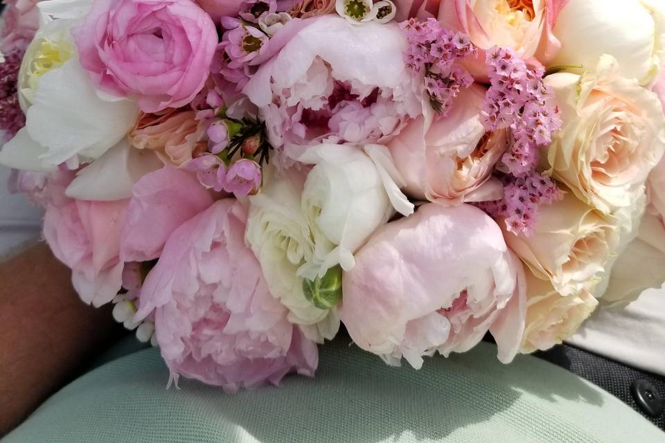 Lush peonies, garden roses and