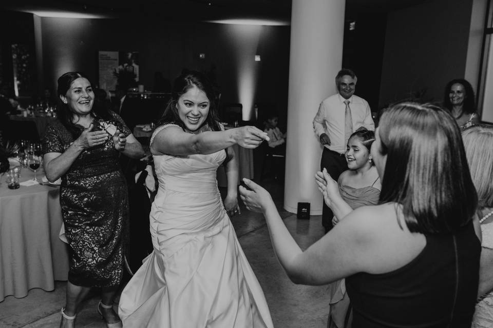 Bride dancing