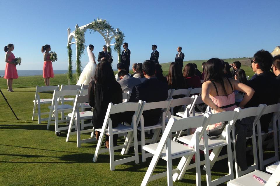 Outdoor wedding ceremony