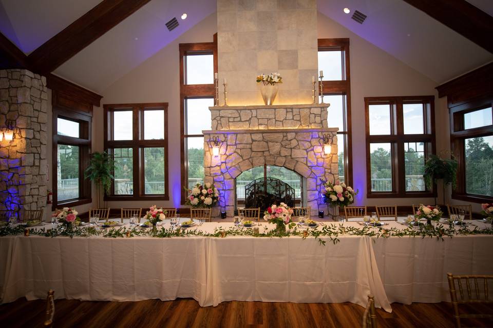 Head table fireplace