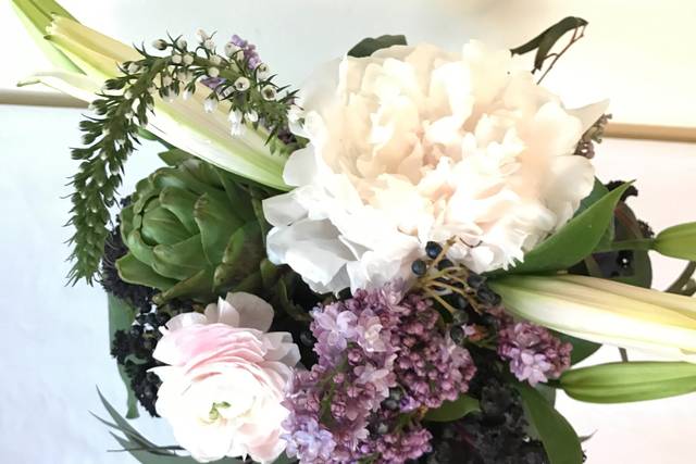 American woman flowers