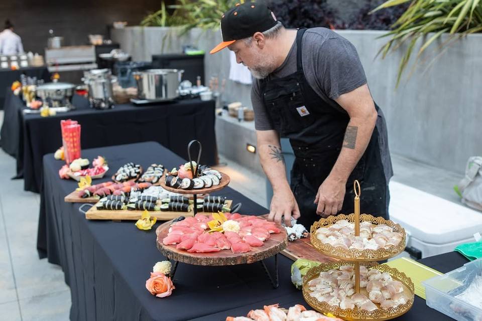 Sushi, Pasta, Taco Station