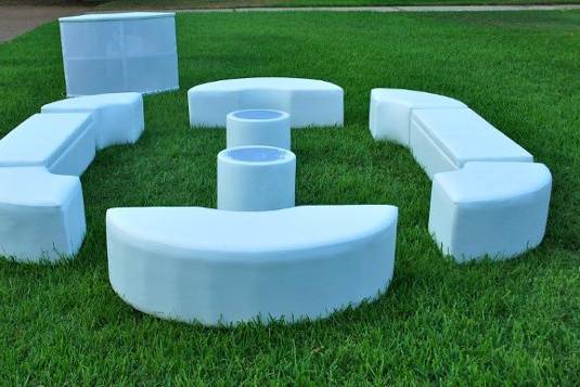 Lounge seats on the grass