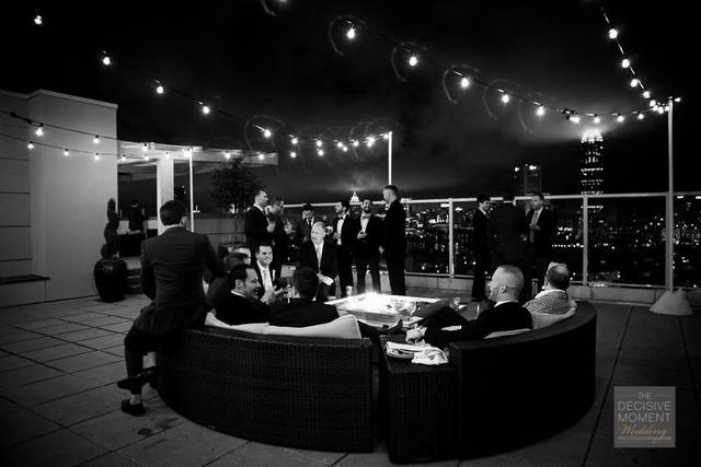 Black and white patio