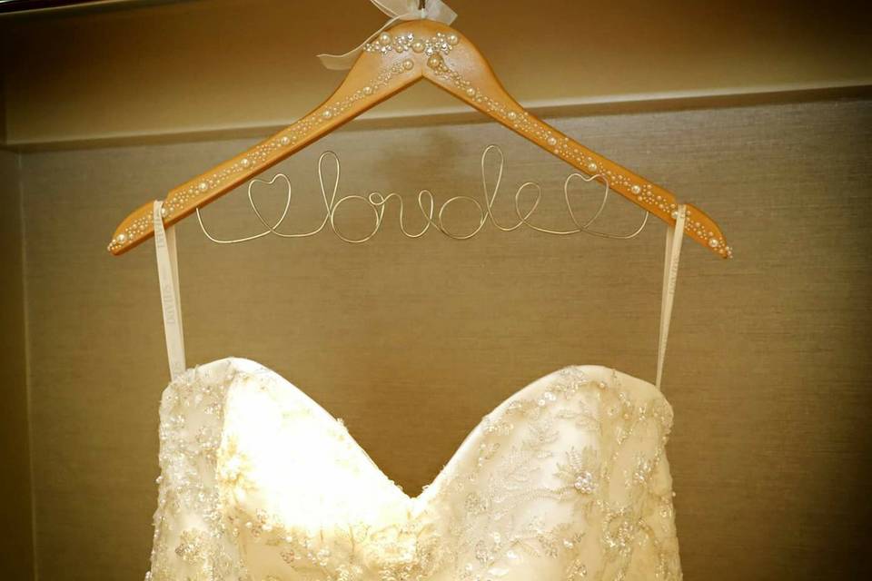 Wedding gown close up