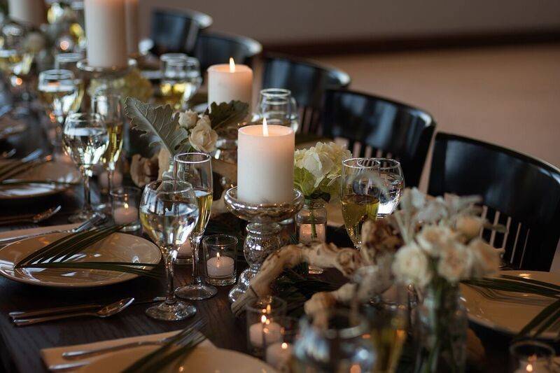 Candlelit table setting