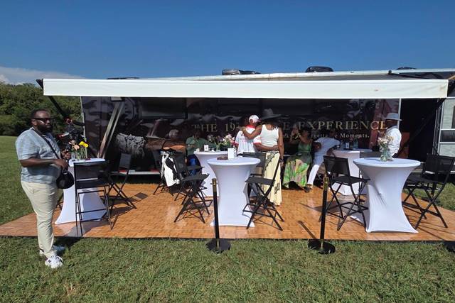 Guests under the awning
