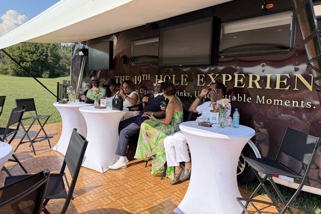 Our covered outdoor lounge