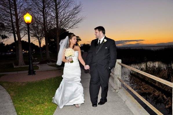 Couple holding hands