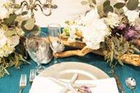 Ocean blue table cloth