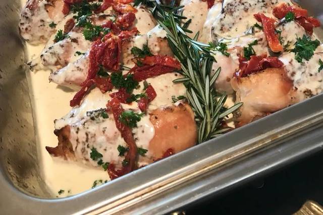 Baked Chicken with Basil Creme