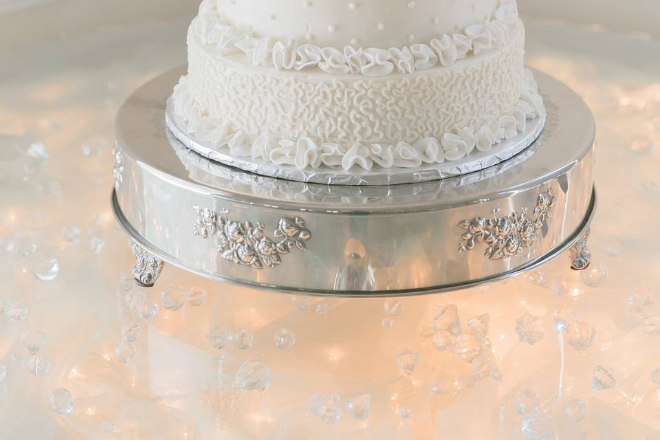 Multiple layered wedding cake