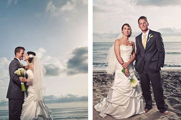Bride and Groom on the beach in San Clemente