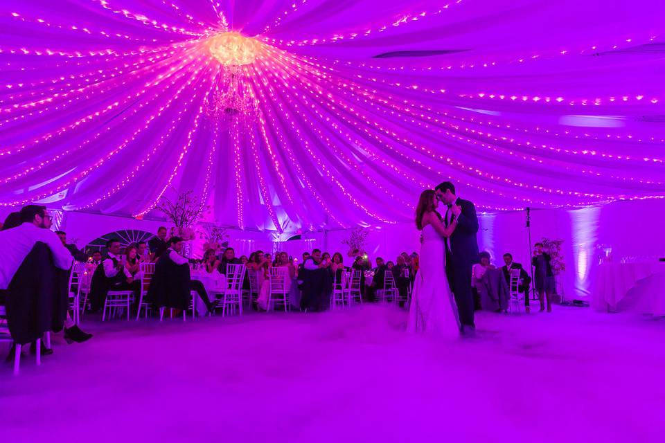 Uplighting under a tent