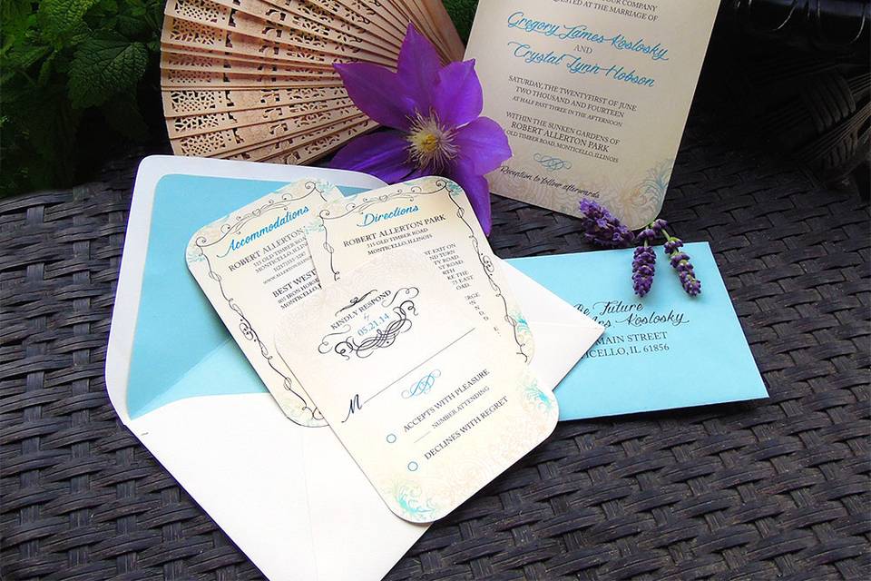 Romantic Garden Wedding Invitation Set.
All Works © Renee Baran-Hickman 2014. All Rights Reserved.