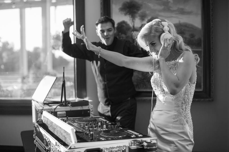 Bride DJing