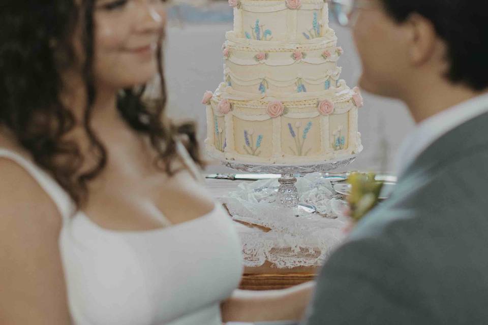 Bride & Groom Wedding Cake