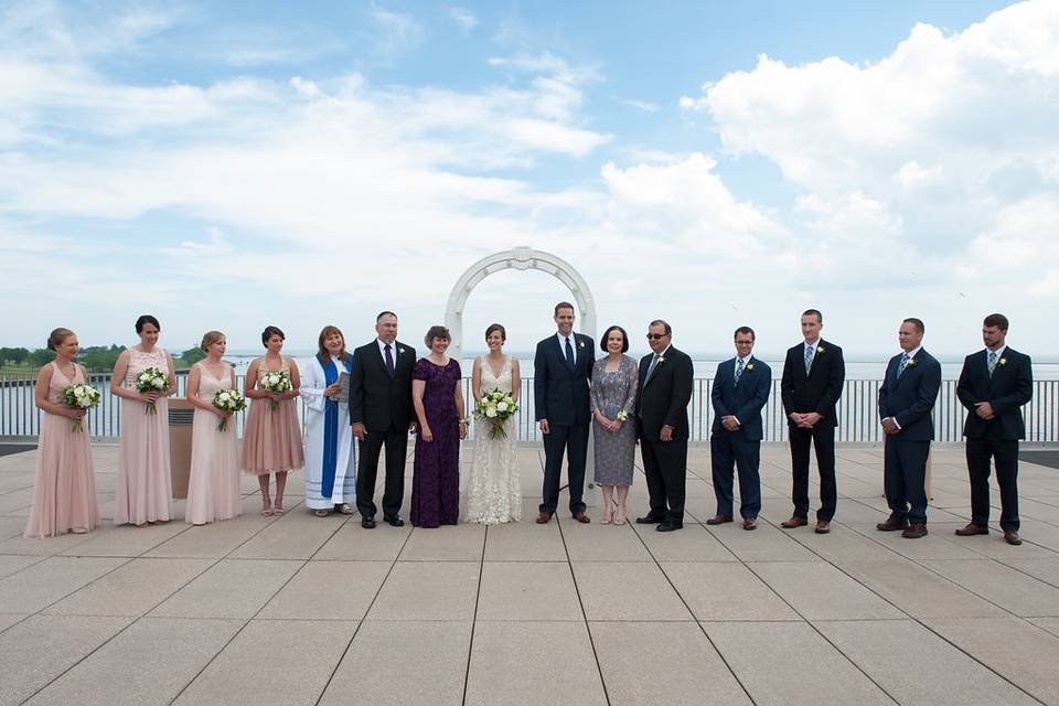 Terrace wedding/Lake Michigan
