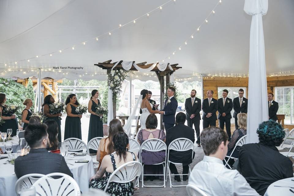 Ceremony in Reception Tent