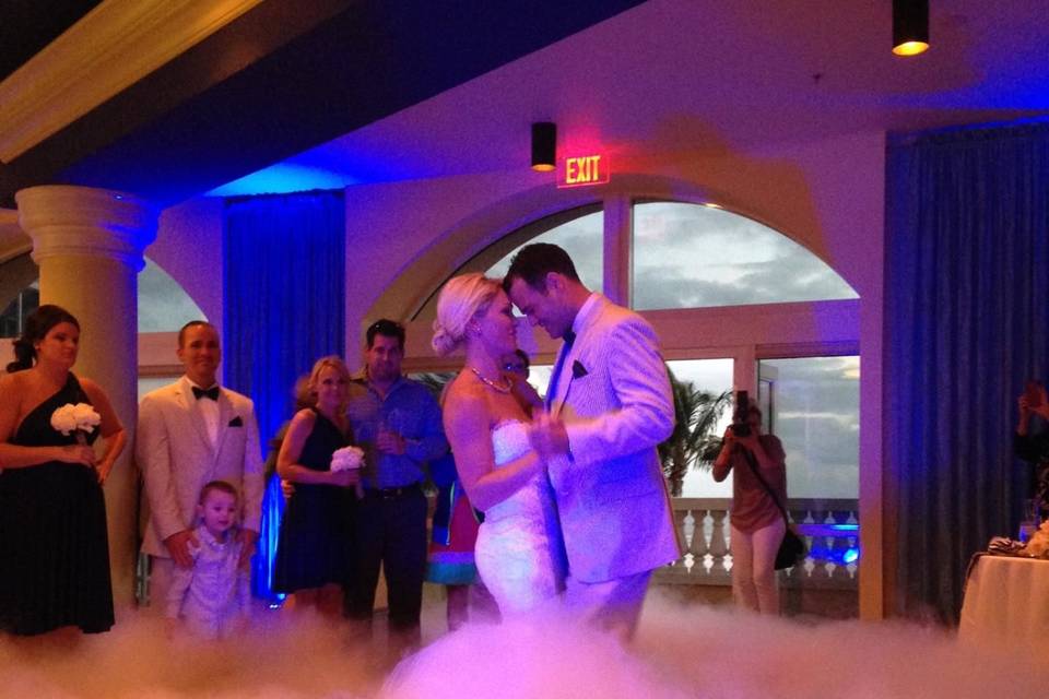 Newlyweds dancing