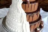 Multiple layered wedding cake