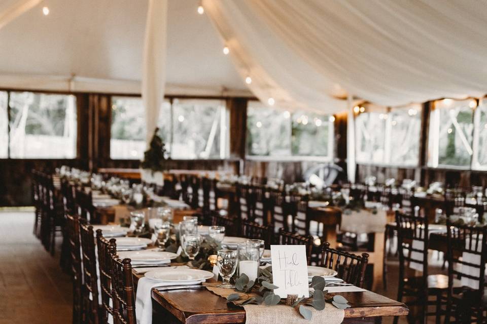 Dinner table set-up