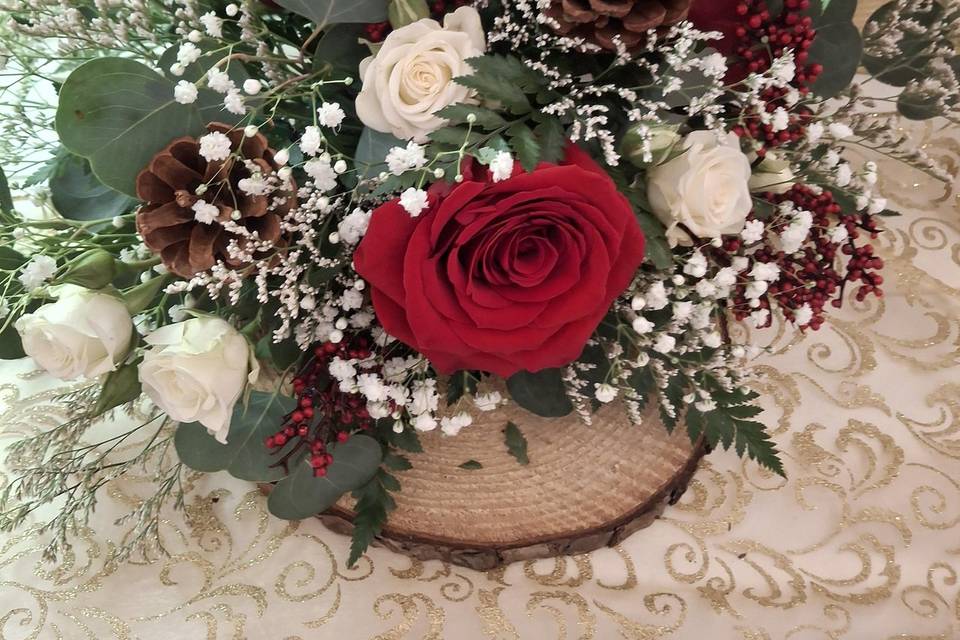 Wintery centerpiece